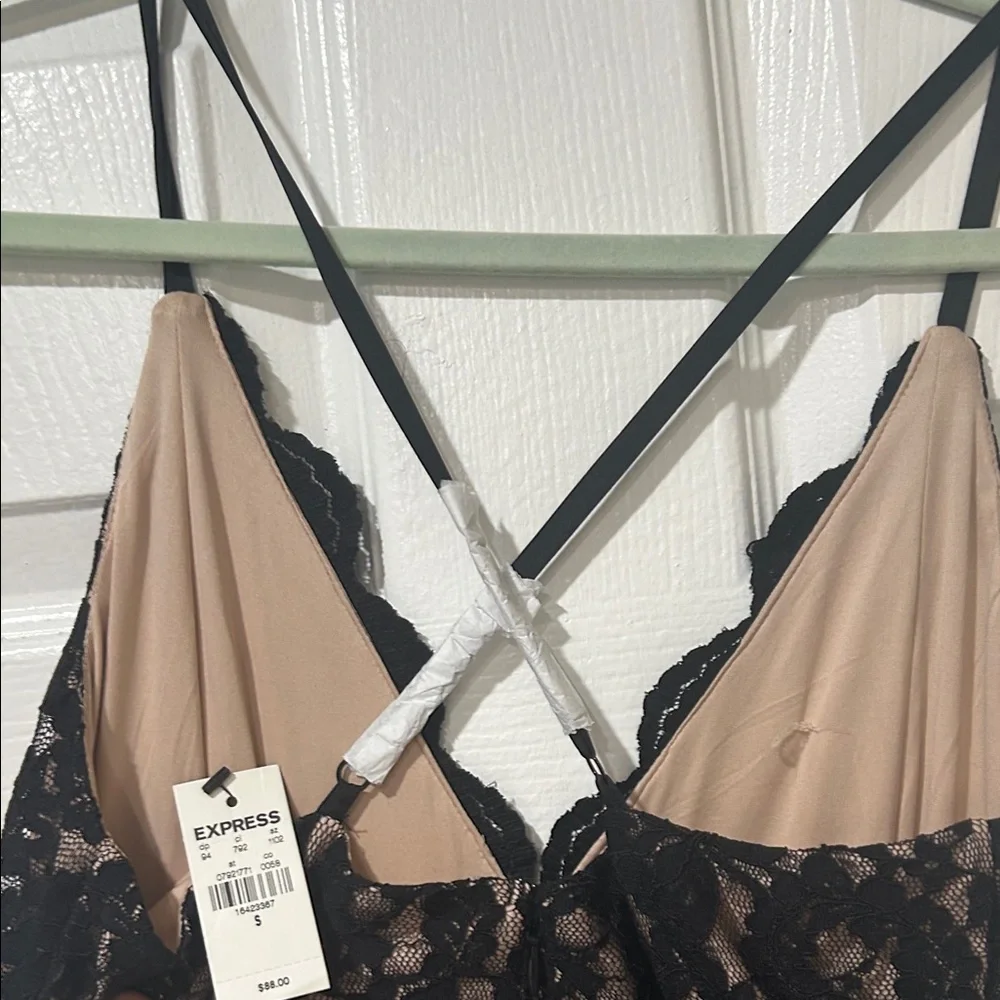 Express Black Lace Jumpsuit - Picture 4 of 4